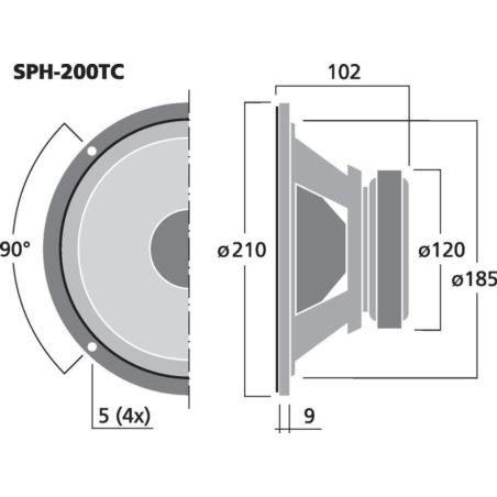 Monacor SPH-200TC głośnik niskotonowy